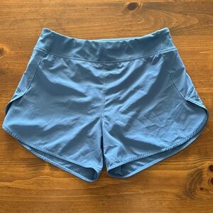Athleta girl run the world 3” shorts.  Blue.  Size XL 14.